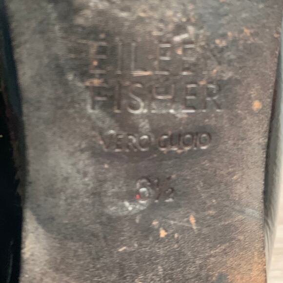 Eileen Fisher Black Patent Leather Loafers Size 6.5 Slip-On Flats - Picture 5 of 6